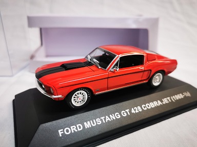 Ford Mustang GT 428 Cobra Jet 1968 Rood 1-43 Ixo Models ( made for the Mustang Garage )