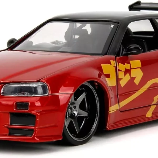 Nissan Skyline GT-R R34 "Godzilla" 2002 Rood / Zwart 1:24 Jada Toys