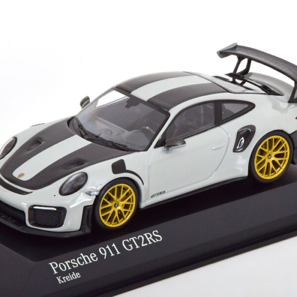 Porsche 911 (991/2) GT2 RS (met gouden velgen) 2018 Grijs 1-43 Minichamps Limited 500 Pieces