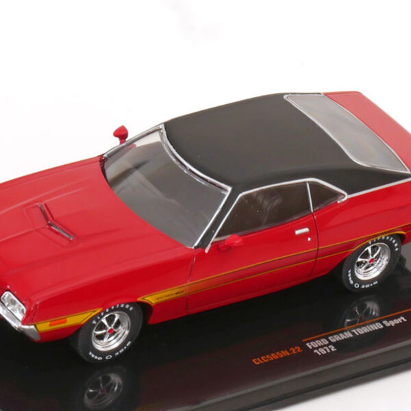 Ford Gran Torino 1972 Rood / Matzwart 1-43 Ixo Models