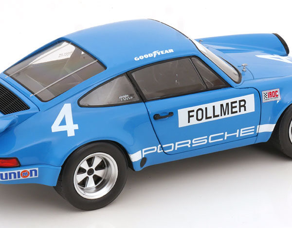 Porsche 911 RS 3.0 No.4, IROC Riverside 1974 Follmer/Morton/Miller 1-18 Solido