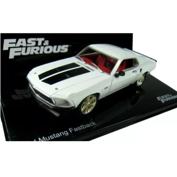 Ford Mustang Fastback “Fast & Furious” Wit / Zwart 1/43 Altaya Fast & Furious Collection