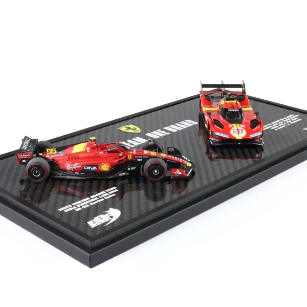 Ferrari BBR-Models Set Ferrari 499P 2023 #51 Winner & Ferrari SF23 #55 Carlos Sainz GP Monza 2023 (Pole Position) (Inkl.Vitrine ) 1-43 BBR-Models Limited 100 Pieces