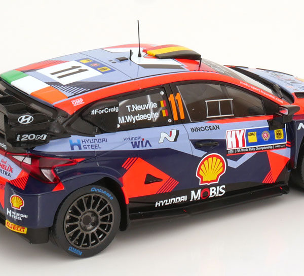 Hyundai i20 N Rally 1 Winner Central European Rally 2023 Neuville/Wydaeghe 1-18 Ixo Models