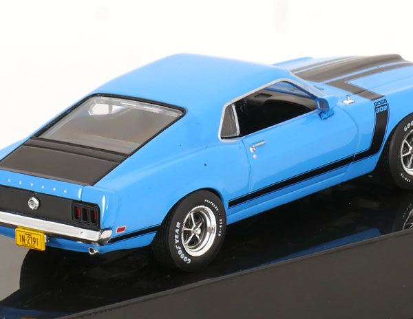 Ford Mustang Boss 302 1970 Blauw / Zwart 1-43 Ixo Models