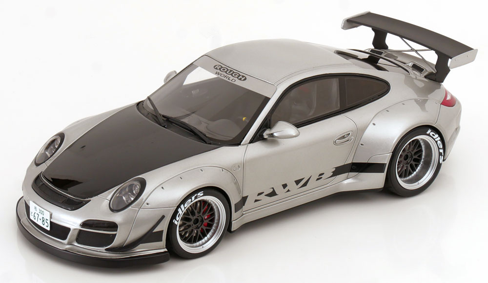Porsche 911 (997) RWB "Abu Dhabi" 2024 Zilver / Zwart 1-18 GT Spirit Limited 1200 Pieces (Resin)