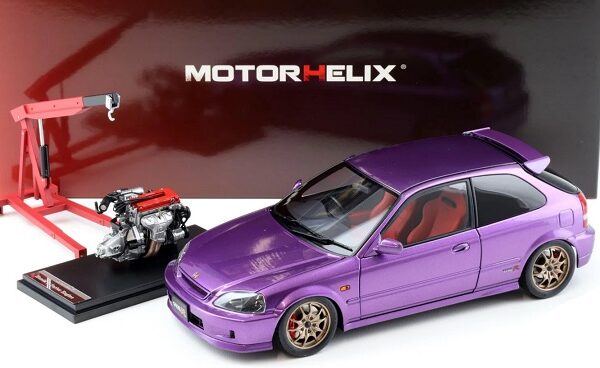 Honda Civic 1999 (EK9) Type R Customized ( Including Additional Engine Block) Purple 1:18 Motorhelix