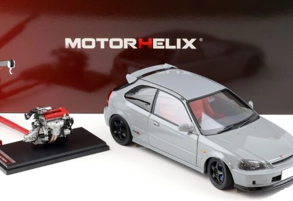 Honda Civic Type R (EK9) 1999 Nardo Gray (With SW388 Wheels / Including Additional Engine Block) 1:18 Motorhelix