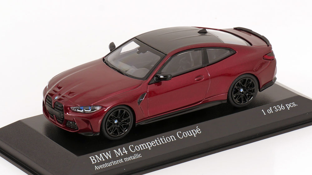 BMW M4 Coupe (G82) 2020 Bordeaux Rood Metallic 1:43 Minichamps Limited 336 Pieces