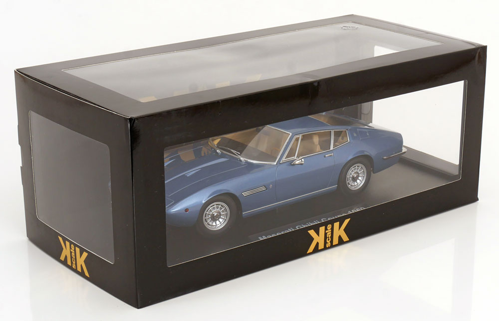 Maserati Ghibli Coupe 1969 Blauw Metallic 1-18 KK-Scale (Metaal
