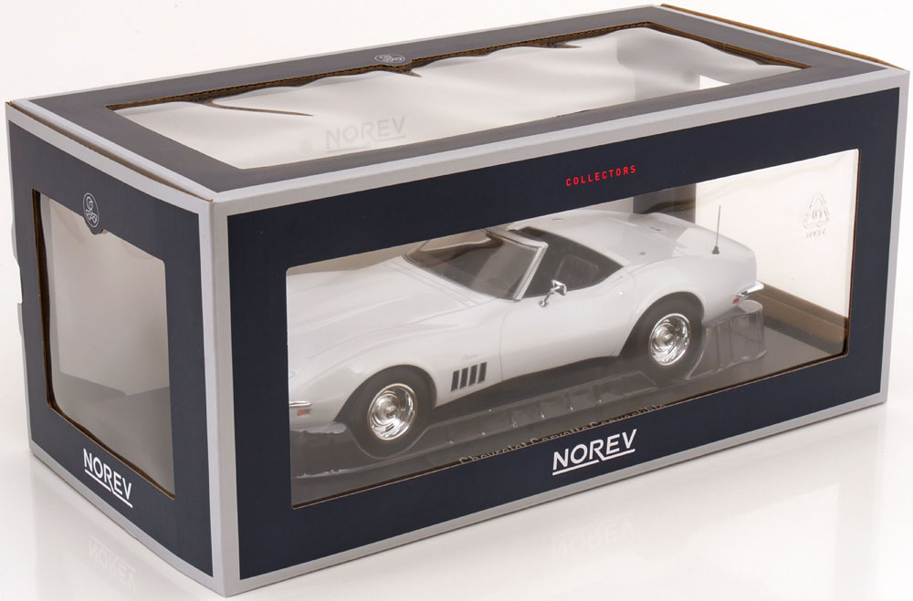 Norev 1:18 Chevrolet Corvette Convertible 1969 Bianca – Modellino Auto NV189038