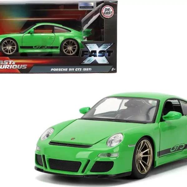 Porsche 911 (997) GT3 2007 "Film Fast X" (Fast & Furious 10) Groen 1:24 Jada Toys
