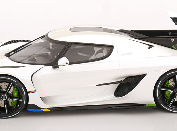 Koenigsegg Jesko 2019 Wit Metallic / Zwart 1-12 GT Spirit Limited 999 Pieces (Resin)