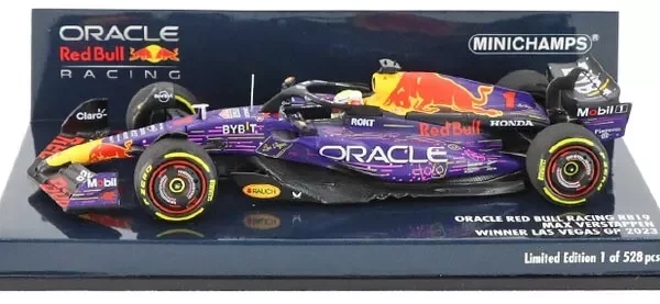 Oracle Red Bull Racing #1 RB19 Winner Las Vegas GP 2023 Max Verstappen 1-43 Minichamps Limited 528 Pieces