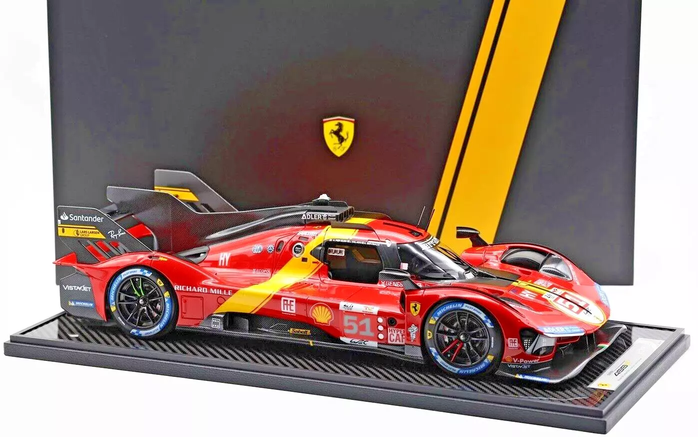 Ferrari 499 P Hypercar 3,0 Turbo #51 "Winner Le Mans 2023" Giovinazzi Calado / Pier Guidi (Inkl Vitrine) 1:12 BBR-Models