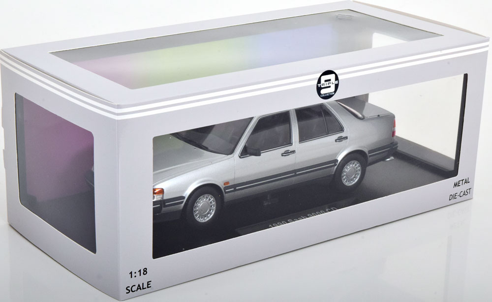 Saab 9000 CD 1990 Zilver 1-18 Triple 9 Collection