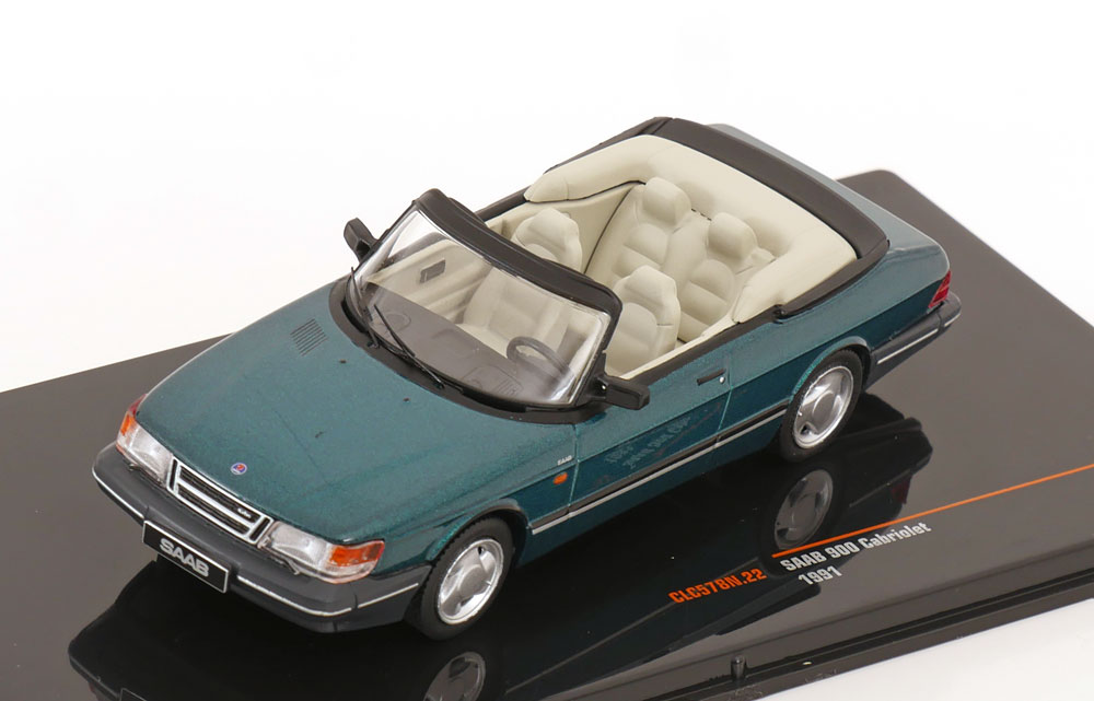 Saab 900 Cabriolet 1991 Groen Metallic 1-43 Ixo Models