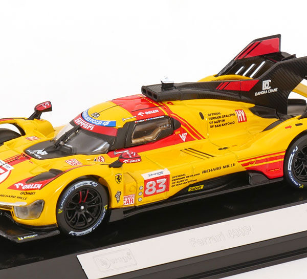 Ferrari 499P No.83, 24Hrs Le Mans 2024 (Inkl Vitrine) Kubica/Yifei/Schwarzman 1-43 Burago Signature Race Series