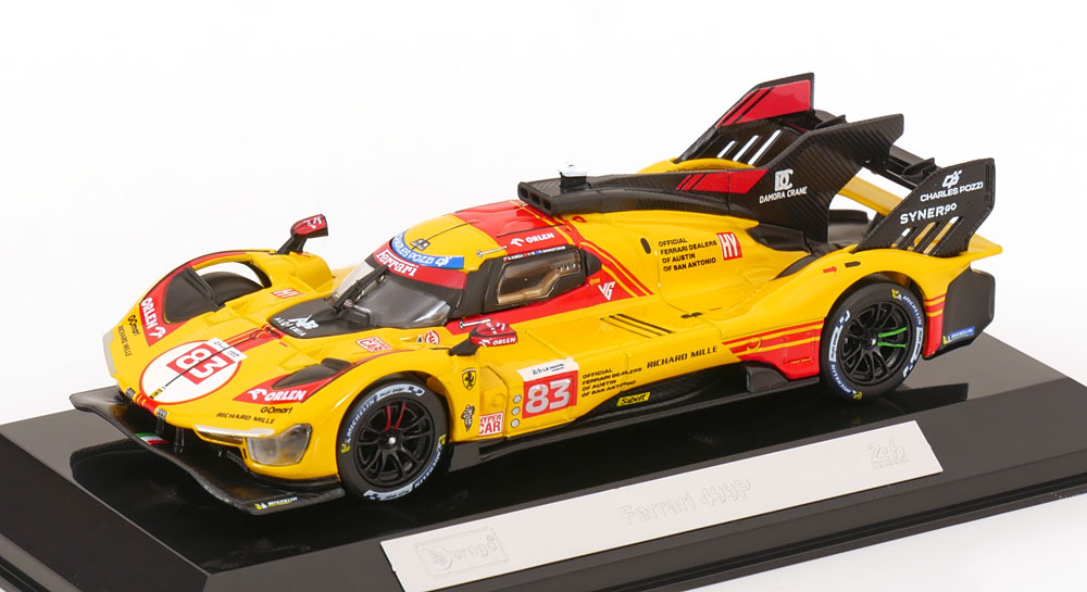 Ferrari 499P No.83, 24Hrs Le Mans 2024 (Inkl Vitrine) Kubica/Yifei/Schwarzman 1-43 Burago Signature Race Series