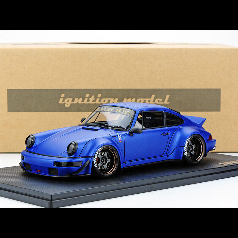 Porsche 911 RWB (964) Matt Blue 1-18 Ignition Models