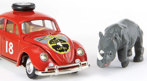 Volkswagen Kever 1200 ( In East African Safari ) Rood 1-43 Corgi Toys Models Club