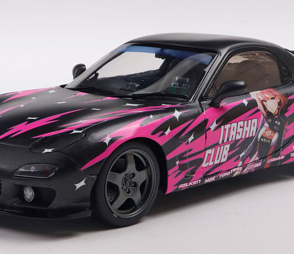Mazda RX7 (FD3) RS 1999 "Solido Works Itasha Club" Zwart / Roze 1-18 Solido