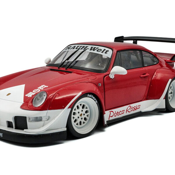 Porsche 911 (993) RWB Rauh-Welt "Porco Rosso" 2020 Rood / Wit 1-18 Solido