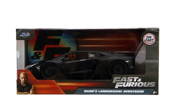 Lamborghini Aventador 2015 "Shaw's Fast & Furious 7" Black 1-24 Jada Toys