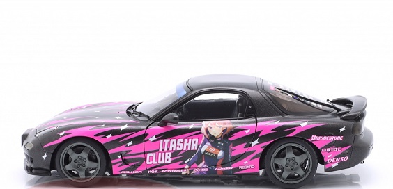 Mazda RX7 (FD3) RS 1999 "Solido Works Itasha Club" Zwart / Roze 1-18 Solido