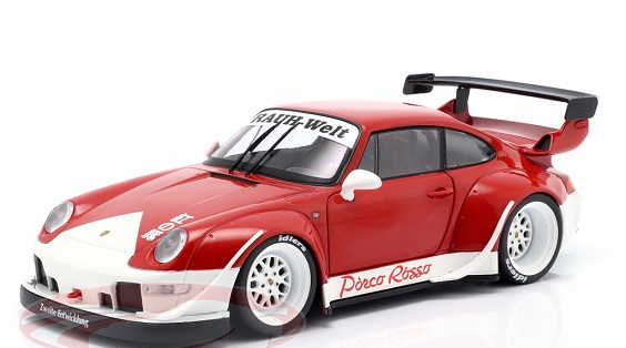 Porsche 911 (993) RWB Rauh-Welt "Porco Rosso" 2020 Rood / Wit 1-18 Solido