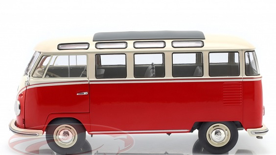Volkswagen T1 “Samba Bus” 1962 Rood / Wit 1-18 Solido