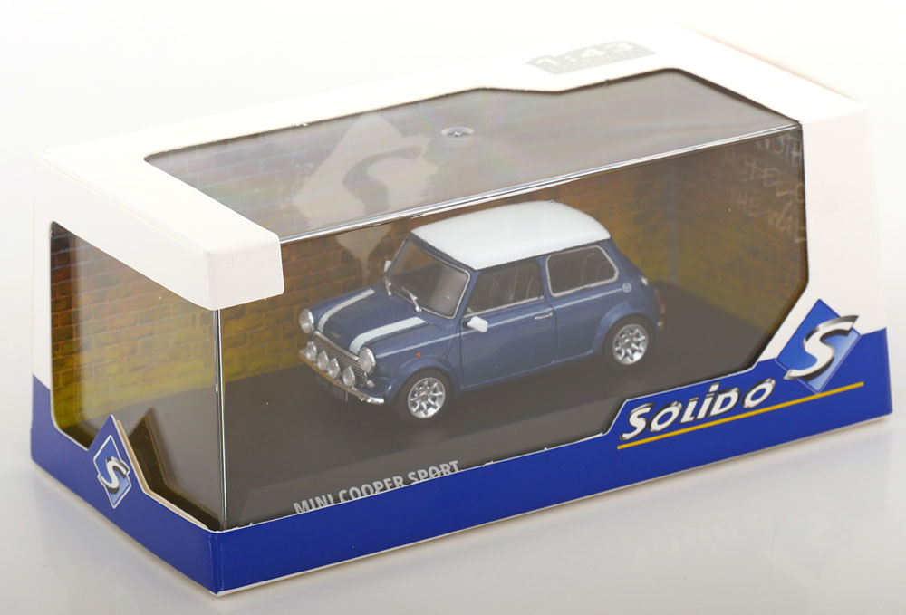 Mini Cooper S Sport 1994 Blauw Metallic / Wit 1-43 Solido
