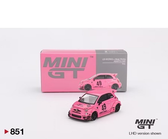 Fiat Abarth 595 #49 LB Works Pink 1-64 Mini GT