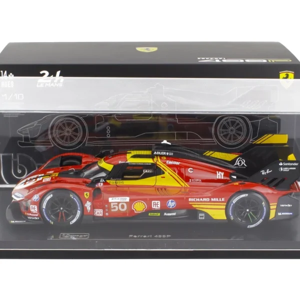 Ferrari 499P #50 "Ferrari - AF Corse" Winner 24Hrs Le Mans 2024 Fuoco, Molina, Nielsen 1:18 ( Inkl. Vitrine) Burago Racing Series