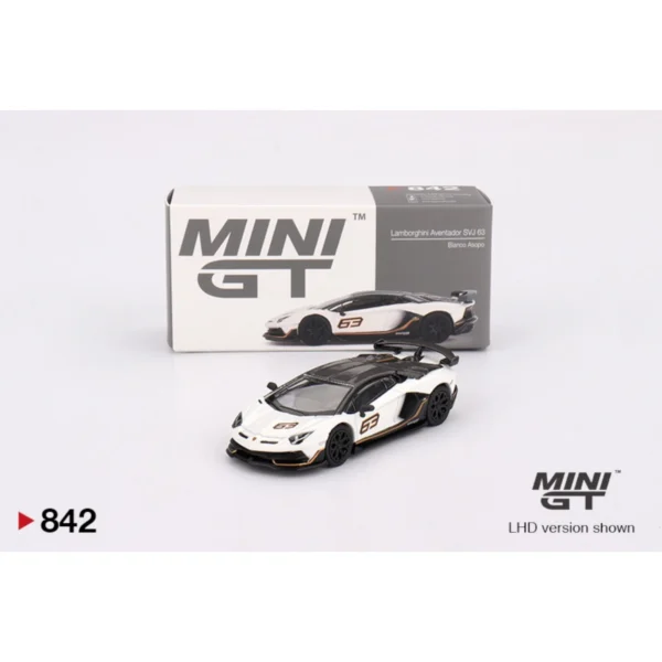 Lamborghini Aventador SVJ 63 (LHD) Bianco Asopo 1-64 Mini GT