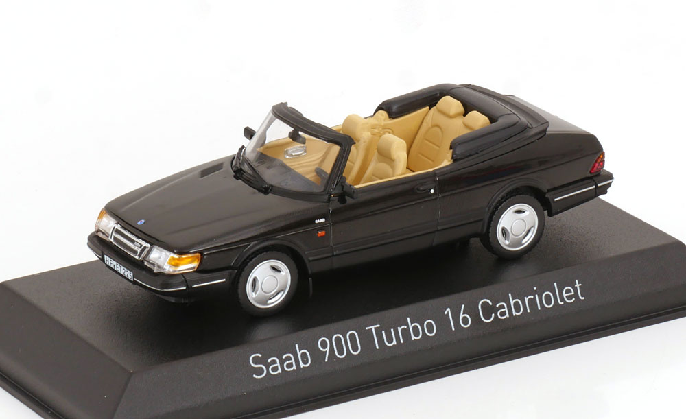 Saab 900 Turbo Convertible 1992 Zwart 1/43 Norev