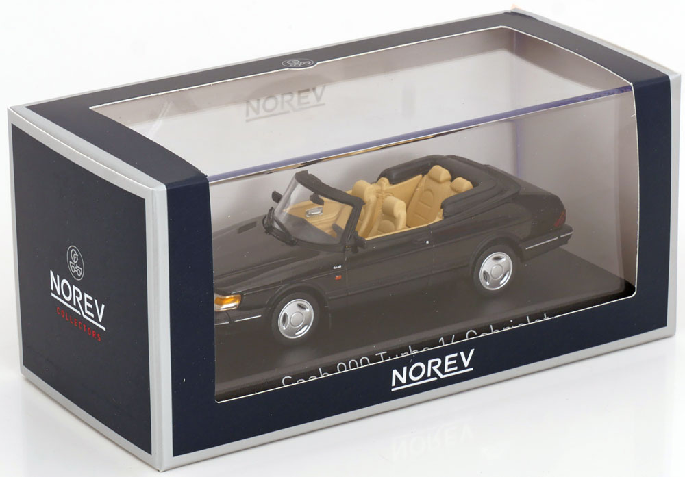 Saab 900 Turbo Convertible 1992 Zwart 1/43 Norev