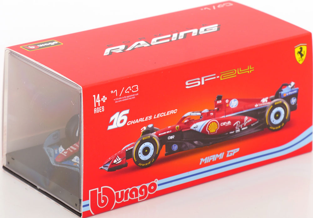 Ferrari F1 SF-24 #16 GP Miami 2024 (USA) Charles Leclerq 1-43 Burago Racing Series