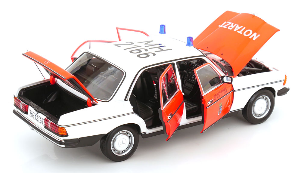 Mercedes-Benz 200 1984 "Emergency Ambulance Mülheim an der Ruhr" 1-18 Norev