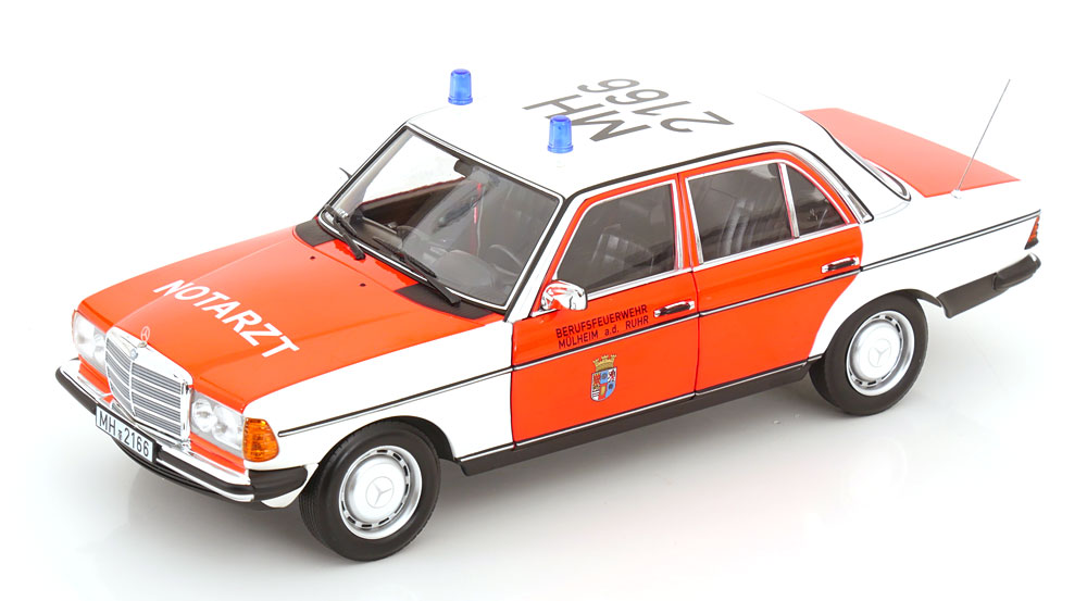Mercedes-Benz 200 1984 "Emergency Ambulance Mülheim an der Ruhr" 1-18 Norev