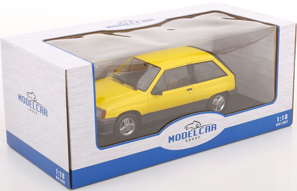 Opel Corsa A SR Geel 1-18 MCG Models