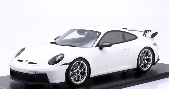 Porsche 911 (992) GT3 2021 Wit Inkl.Vitrinekast 1-12 Schuco (Resin)