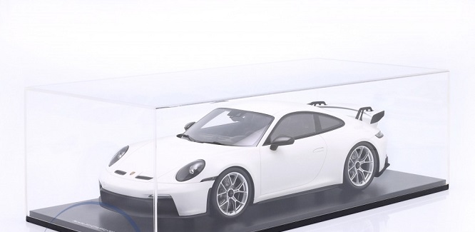 Porsche 911 (992) GT3 2021 Wit Inkl.Vitrinekast 1-12 Schuco (Resin)