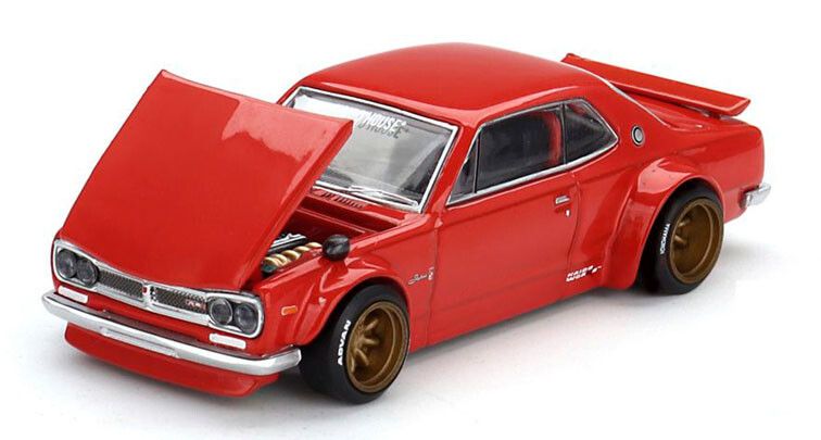 Nissan Skyline GT-R (KPGC10) 1969 Rood Metallic 1-64 Kaido House Street V1
