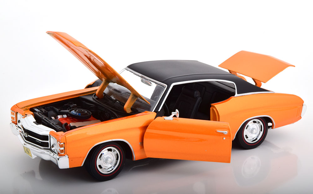 Chevrolet Chevelle SS 454 Sport 1971 Oranje Metallic / Zwart 1-18 Maisto