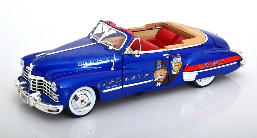 Cadillac Serie 62 Cabriolet 1947 "Monopoly met Figuur" 1-18 Ertl/Autoworld