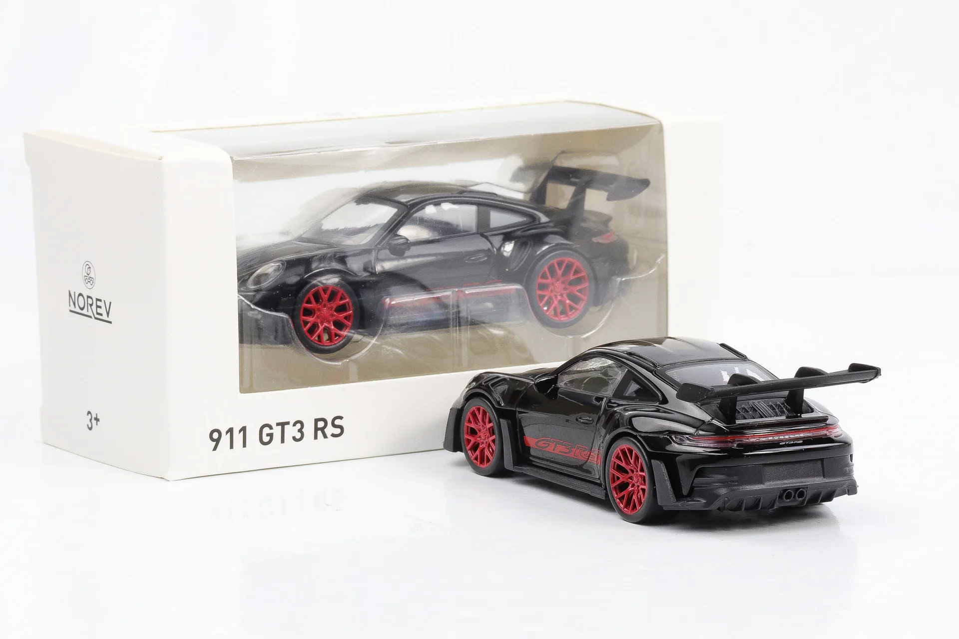 Porsche 911 (992) GT3 RS 2022 Zwart / Rood 1:43 Norev Jet Car