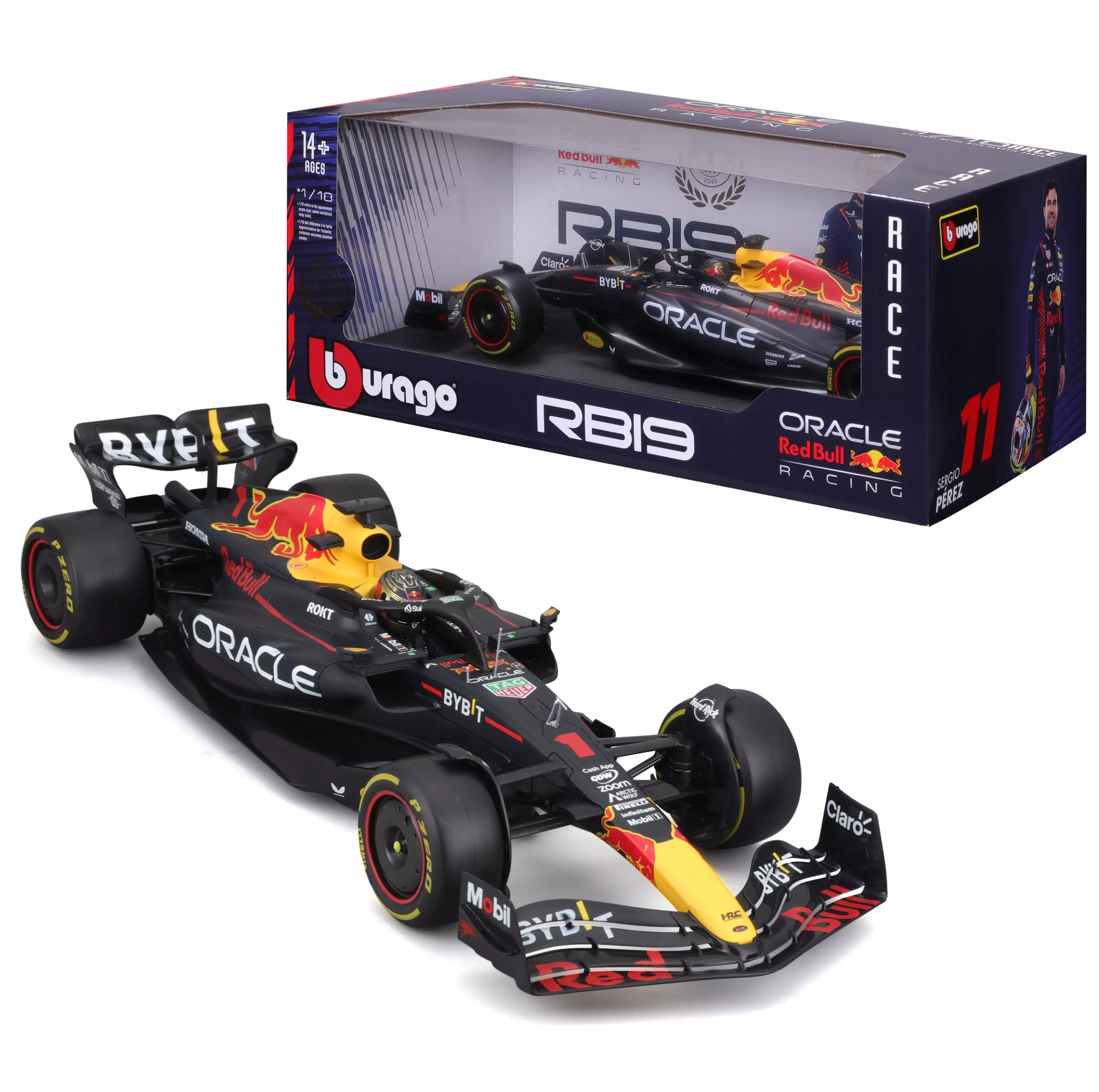 Oracle Red Bull Racing RB19 #1 Winner Abu Dhabi GP / Formula 1 World Champion 2023 Max Verstappen 1-18 Burago