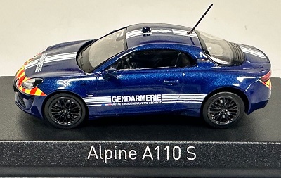 Renault Alpine A110 2023 "Gendarmerie" Blauw 1-43 Norev