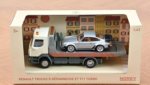 Tow Truck Plastigam and Porsche 911 Norev Jet Car Set 1:43 Norev Jet Car